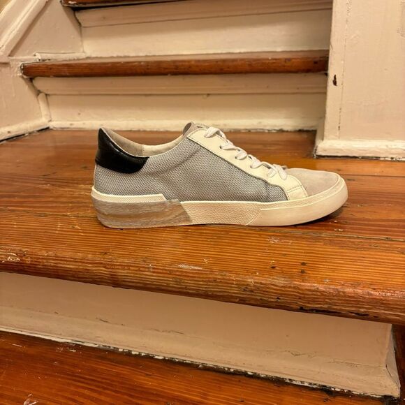 Dolce Vita Womens Zina Multi Mesh Sneakers Size 6.5 White Pink Silver Suede - Picture 3 of 8